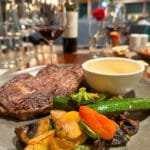 Steak and wine dinner at the Sheraton in Santiago, Chile