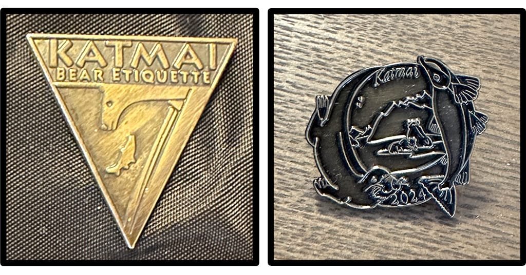 Katmai National Park wildlife pins from 2007 and 2024