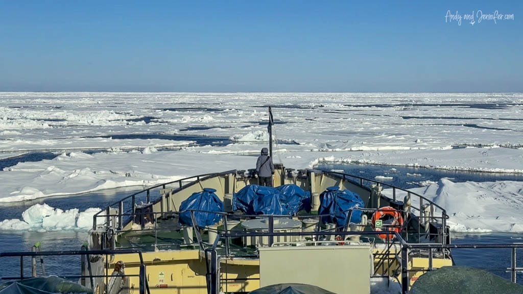 Accessible bow on the ship is perfect for a Svalbard photography expedition