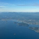 Aerial view of Vancouver Island and coastal landscape