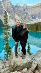 Andy and Jennifer Martin at Moraine Lake in Lake Louise, Alberta, Canada
