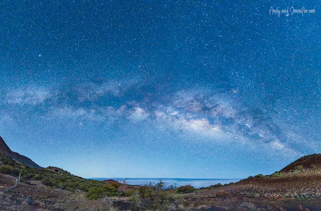 Milky Way over mountain landscape at night