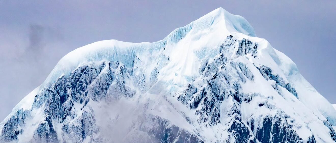 Glacier and snow-covered peaks in the Southern Alps, South Island, New Zealand