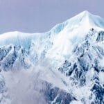 Glacier and snow-covered peaks in the Southern Alps, South Island, New Zealand