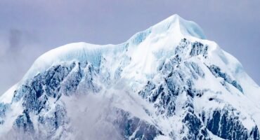 Glacier and snow-covered peaks in the Southern Alps, South Island, New Zealand