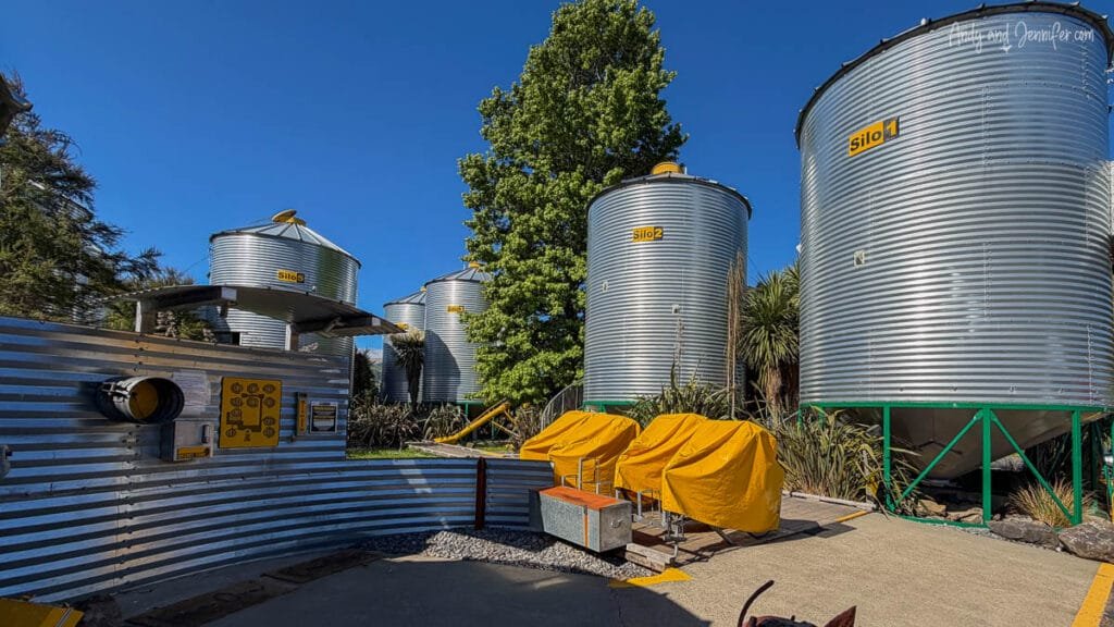 Exterior of converted grain silos at Silostay boutique accommodation in Little River