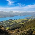 View over Akaroa Harbour from Banks Peninsula, New Zealand