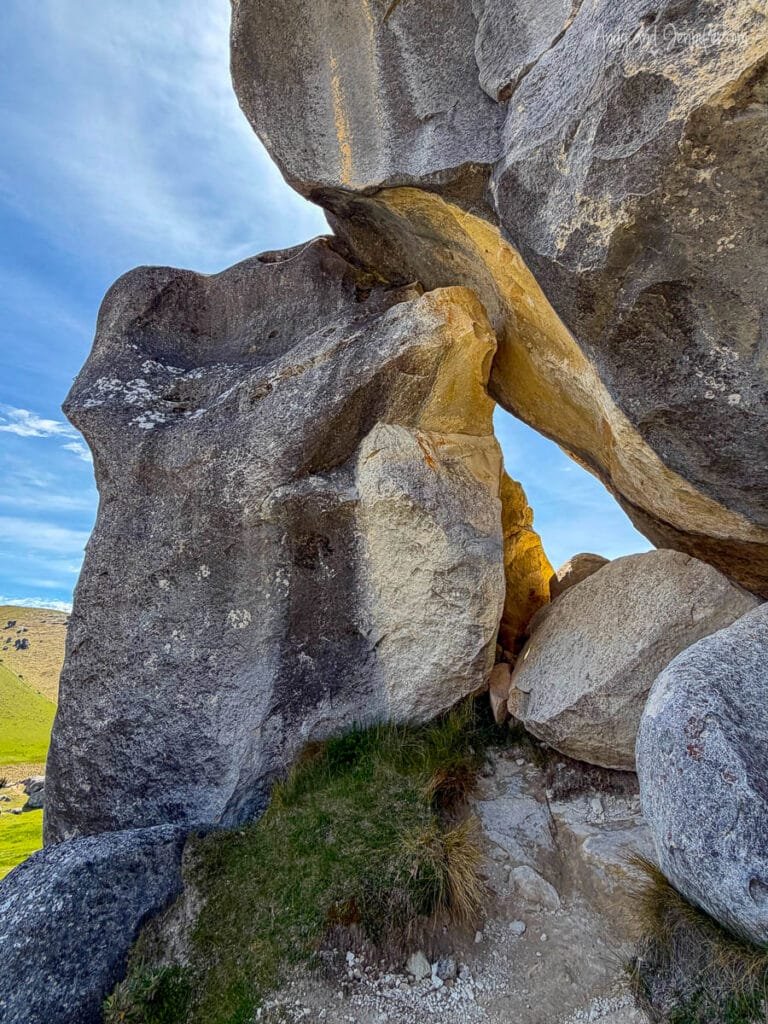 Close-up of weathered limestone formations at Castle Hill Rocks, New Zealand
