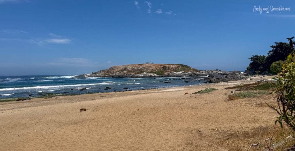 Wide sandy beach along the coast near Humboldt penguin habitat, Chile