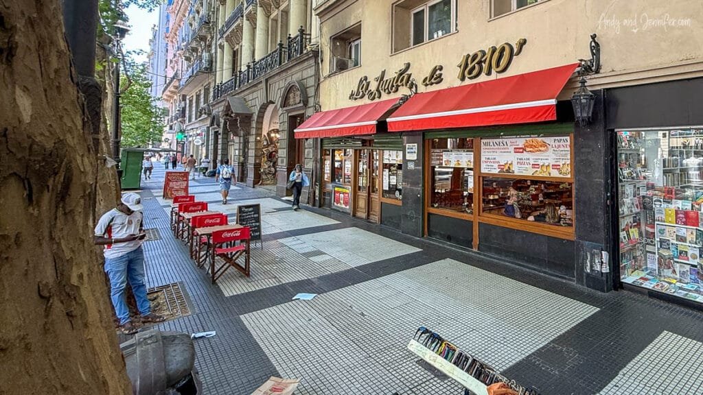 La Junta de 1810 empanada shop exterior in Buenos Aires, Argentina