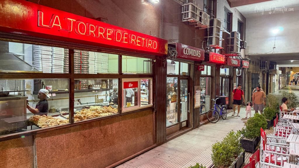 Empanada shop exterior in Buenos Aires, Argentina