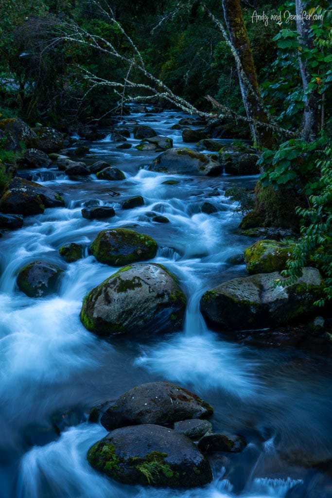 Long exposure of the Savegre River flowing through the cloud forest in the Savegre Valley near San Gerardo de Dota, Costa Rica.