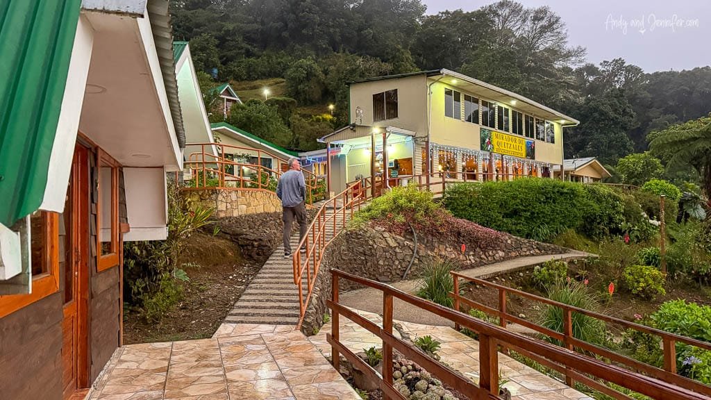 Mirador de Quetzales lodge on Cerro de la Muerte in Costa Rica, surrounded by cloud forest and mountain gardens.