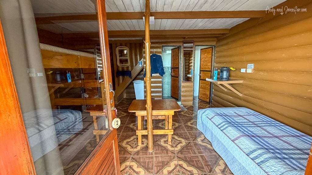 Ground floor of Cabin #2 at Mirador de Quetzales on Cerro de la Muerte, Costa Rica.