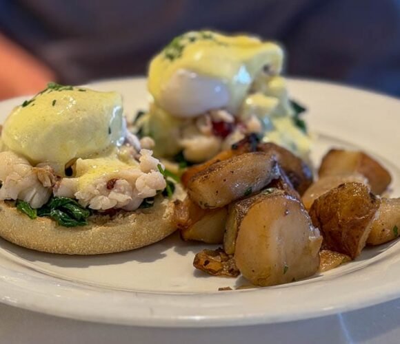 Lobster Benedict at the Windows main dining room on the Norwegian Spirit
