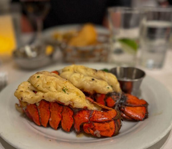 Lobster tails at the main dining room on Norwegian Spirit