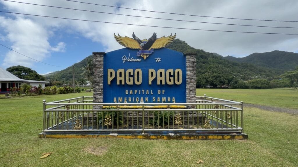 Welcome to Pago Pago sign
